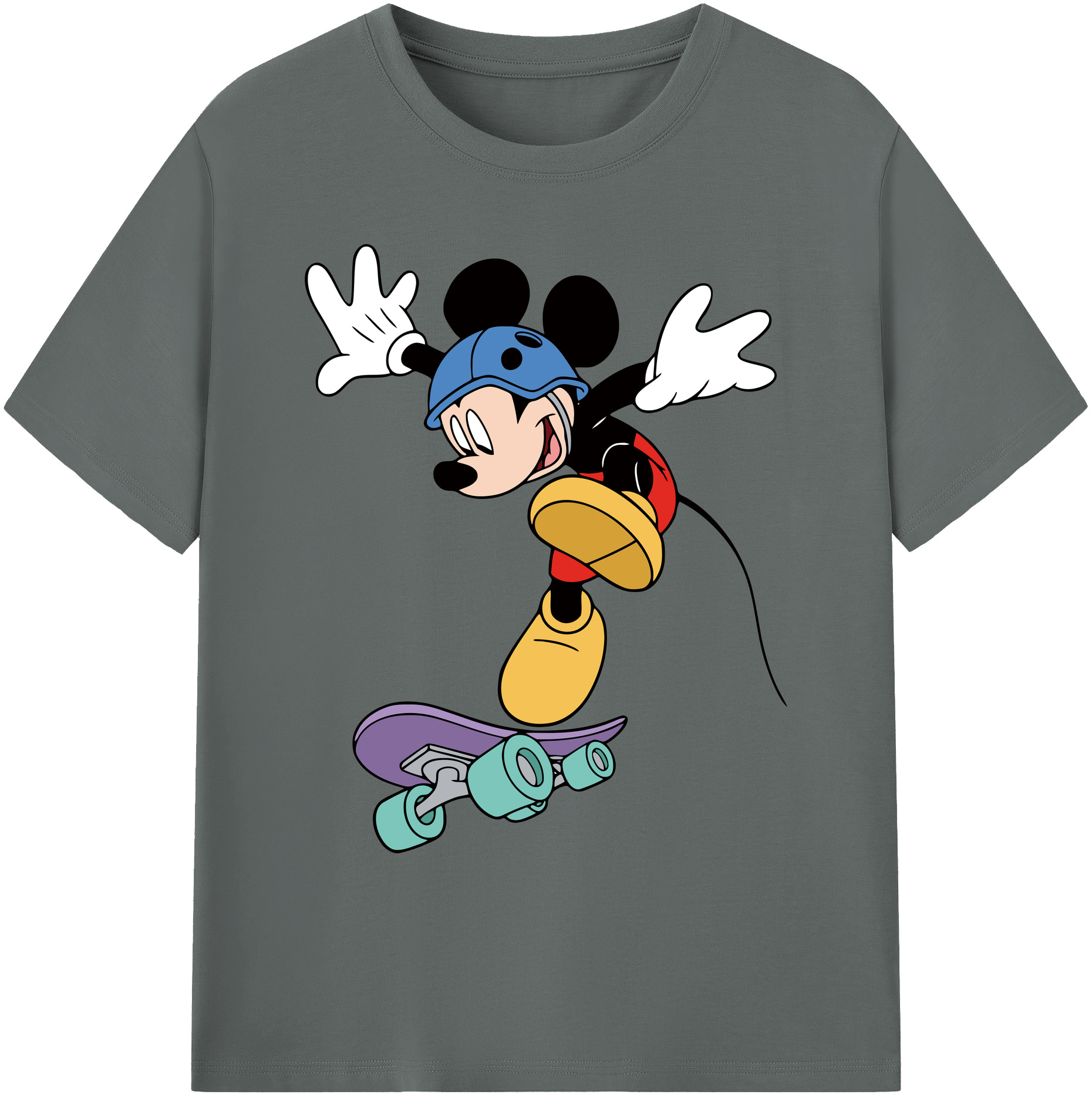 ミッキーマウス Mickey Mouse 綿100％ メンズ半袖Tシャツ｜肌触りやわらか＆通気性